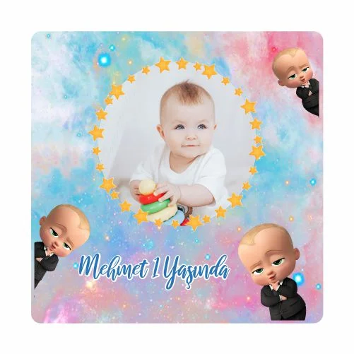 Patron Bebek Temalı Doğum Günü Magneti